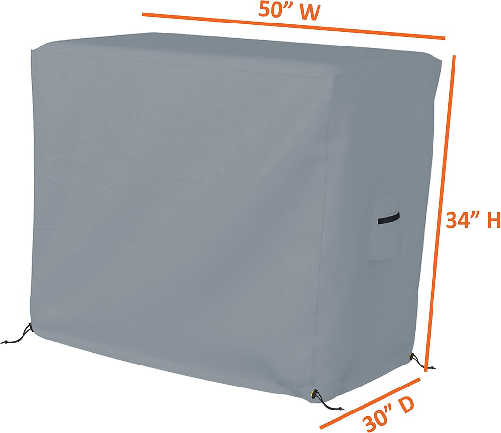Bar Cart Cover 18 Oz Waterproof 100% Weather Resistant cart Cover with Air Pockets & Drawstring for Sung Fit (34'(H) x 50'(W) x 30'(D), Grey)