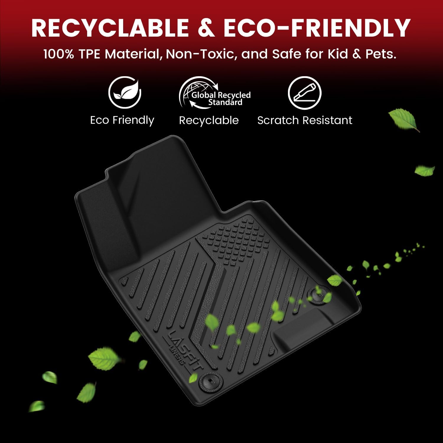 LASFIT Floor Mats & Cargo Mat for Hyundai Sonata 2020-2026 (Only Fit AWD & Gas) / Kia K5 2021-2025 (Only Fit AWD, Not for FWD) Custom Fit TPE All Weather Floor Liners Car Mats Accessories