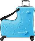 Toddler Luggage Ride On Suitcase for Kids with 4 Spinner wheels, Hardside Travel Luggage for Boys and Girls Ages 2-12 (Ocean Blue, 20-Inch)