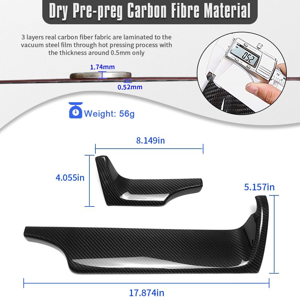Genuine Carbon Fiber Center Consoles Dashboard Trin for Hyundai Ioniq 5 N Line N NE Limited XRT SEL Long Range 2022 2023 2024 2025 (Glossy Carbon)