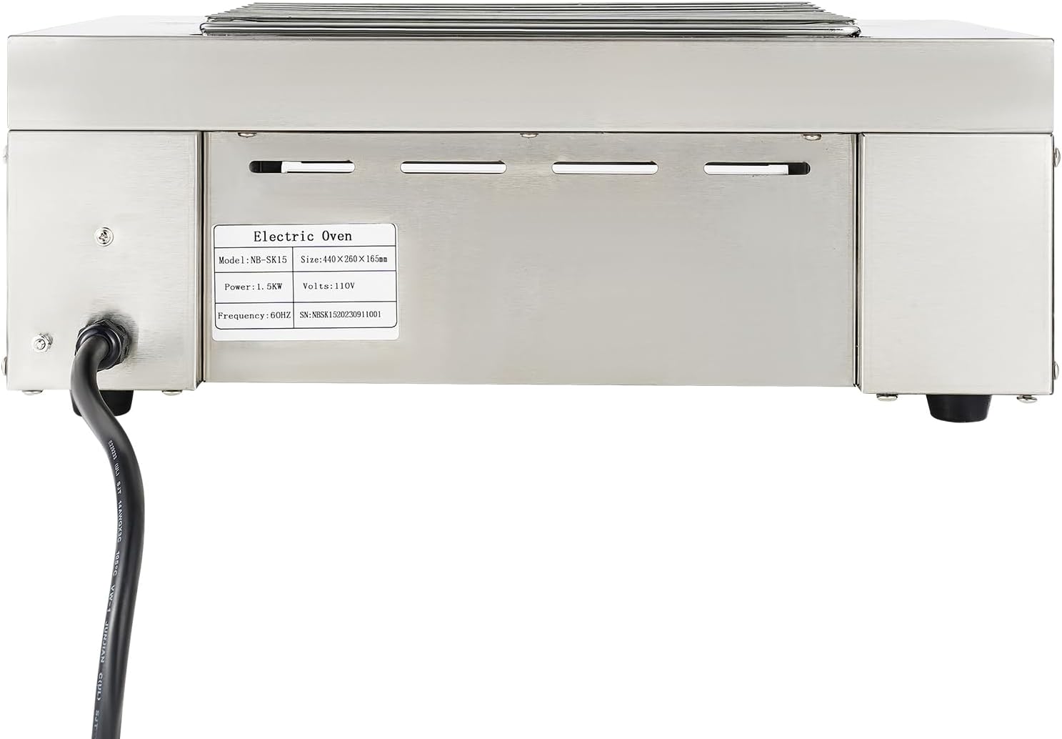 Electric Barbecue Grill, 110V 1500W Indoor Small Korean BBQ Grill with Barbecue Clip&Detachable Grill Mesh&Tray for Home and Commercial Use, Stainless Steel