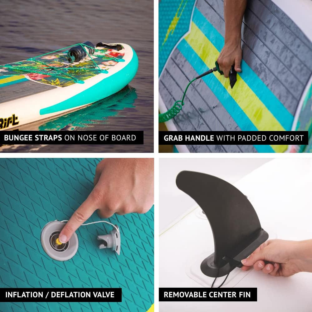 DRIFT Aero 10 FT 8in Inflatable Adult Stand Up Paddle Board Kit Includes Accessories Adjustable Paddle iSUP Travel Bag Blow Up Pump Safety SUP Coiled Leash Native