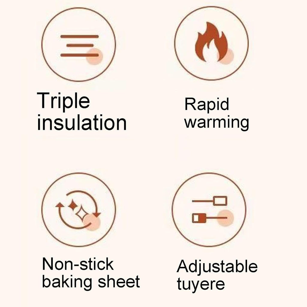 Korean BBQ Grill, Adjustable Air Vent Design, Thickened Non-Stick Grill Plate, Perfect for Family Gatherings, Suitable for 3-4 People