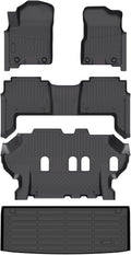 for Nissan Armada/Infiniti QX80 Floor Mats 2019-2024,Car Mats for Nissan Armada/Infiniti QX80 8 Seats(Bench Seat) All Weather Floor Mats Cargo Liner Accessories Rubber Car Mat