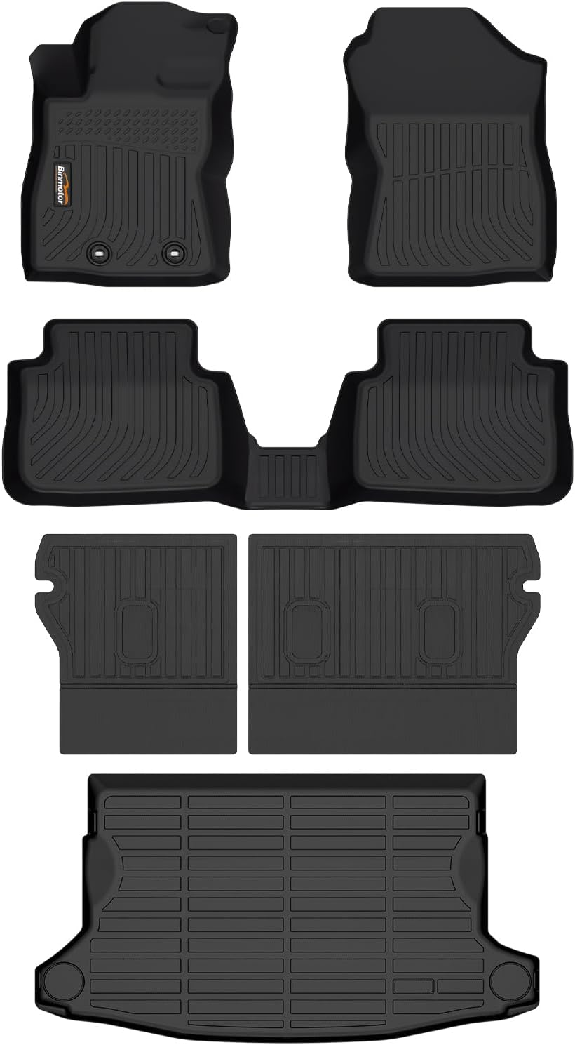 Binmotor-for Subaru Crosstrek 2024-2025 2026 & Subaru Impreza 2024-2026 (Not for Hybrid) All Weather Floor Mats & Cargo Liner & Back Seat Protector Mats, Car Mats for Crosstrek Accessories-Black