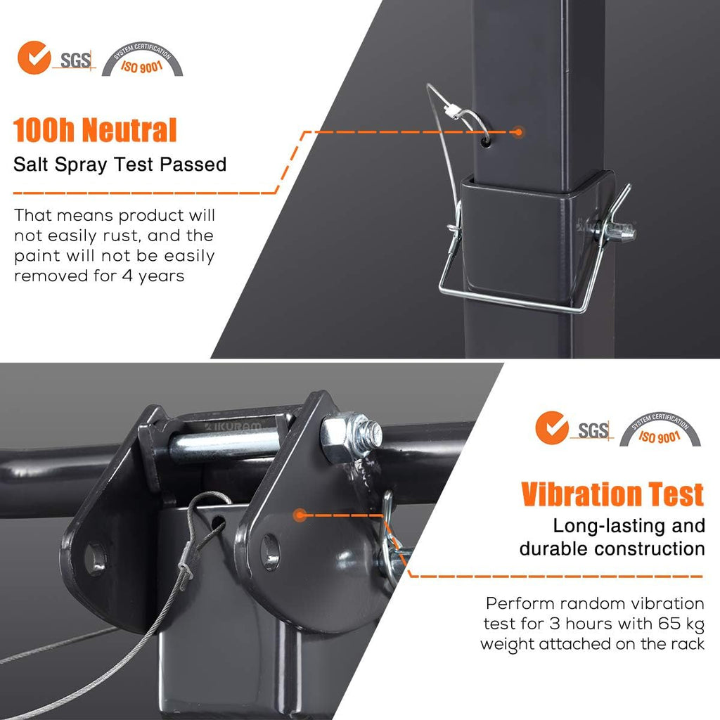 4 Bike Rack Bicycle Carrier Racks Hitch Mount Double Foldable Rack for Cars Truck SUV Fits 2' Receiver, Tie Down Strap, Anti-Rattle Hitch Tightener & Bicycle Cross-bar Adapter for Kid's Bike