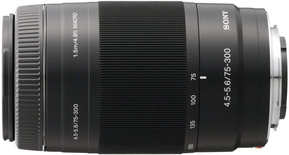 Sony 75-300mm f/4.5-5.6 Compact Super Telephoto Zoom Lens for Sony A Mount Digital SLR Camera (Renewed)