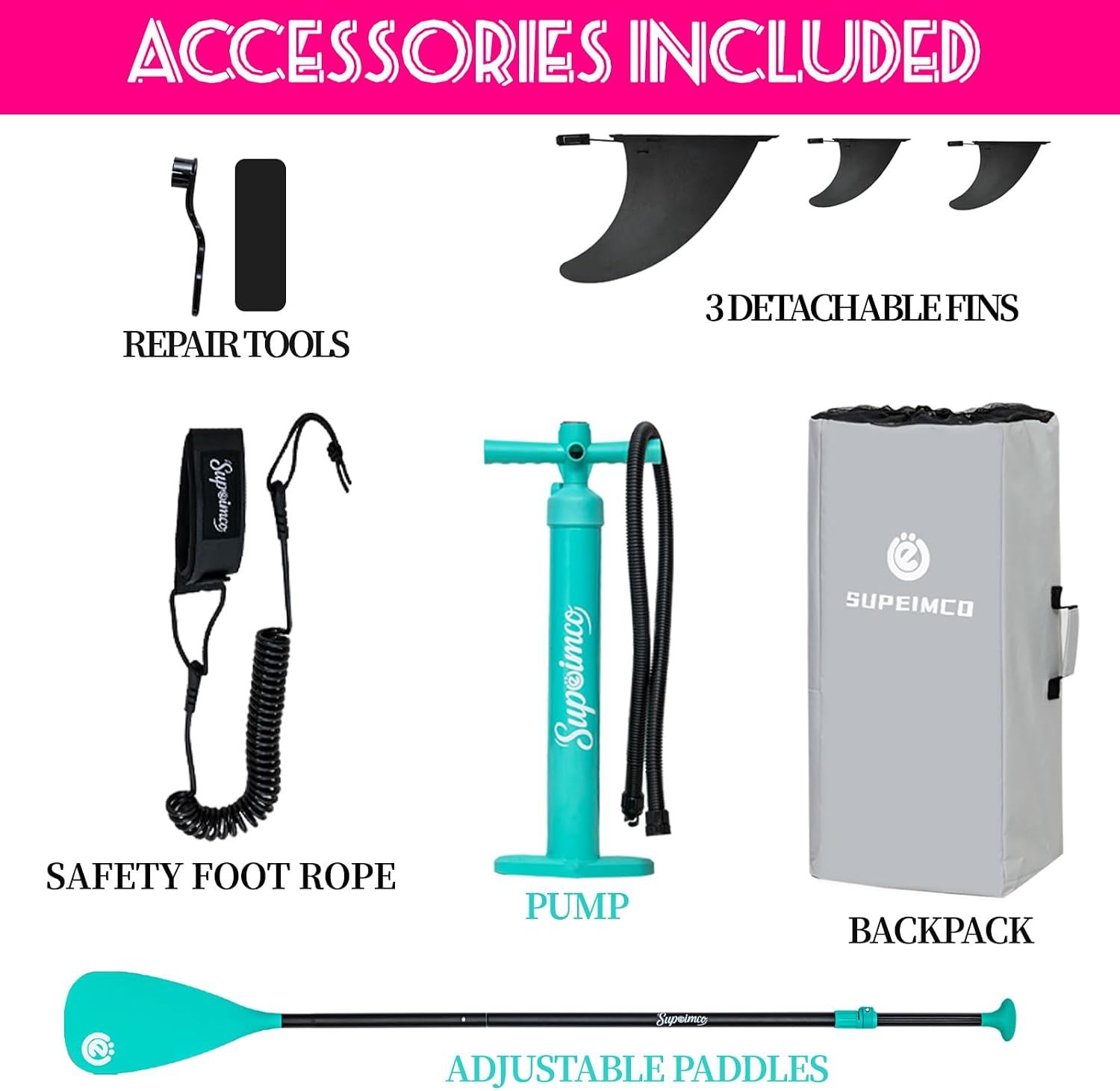 Inflatable Stand Up Paddle Board - Upgraded Glue-Free Hot Melt Technology, Long Service Life, 10'6', Anti-Slip EVA Deck, Full SUP Accessories, Included for Adults Youth All Skill Levels