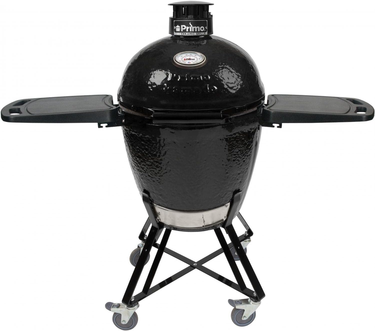 Primo All-in-One Large Round Ceramic Kamado Grill with Cradle & Side Shelves - PGCRC (2021)