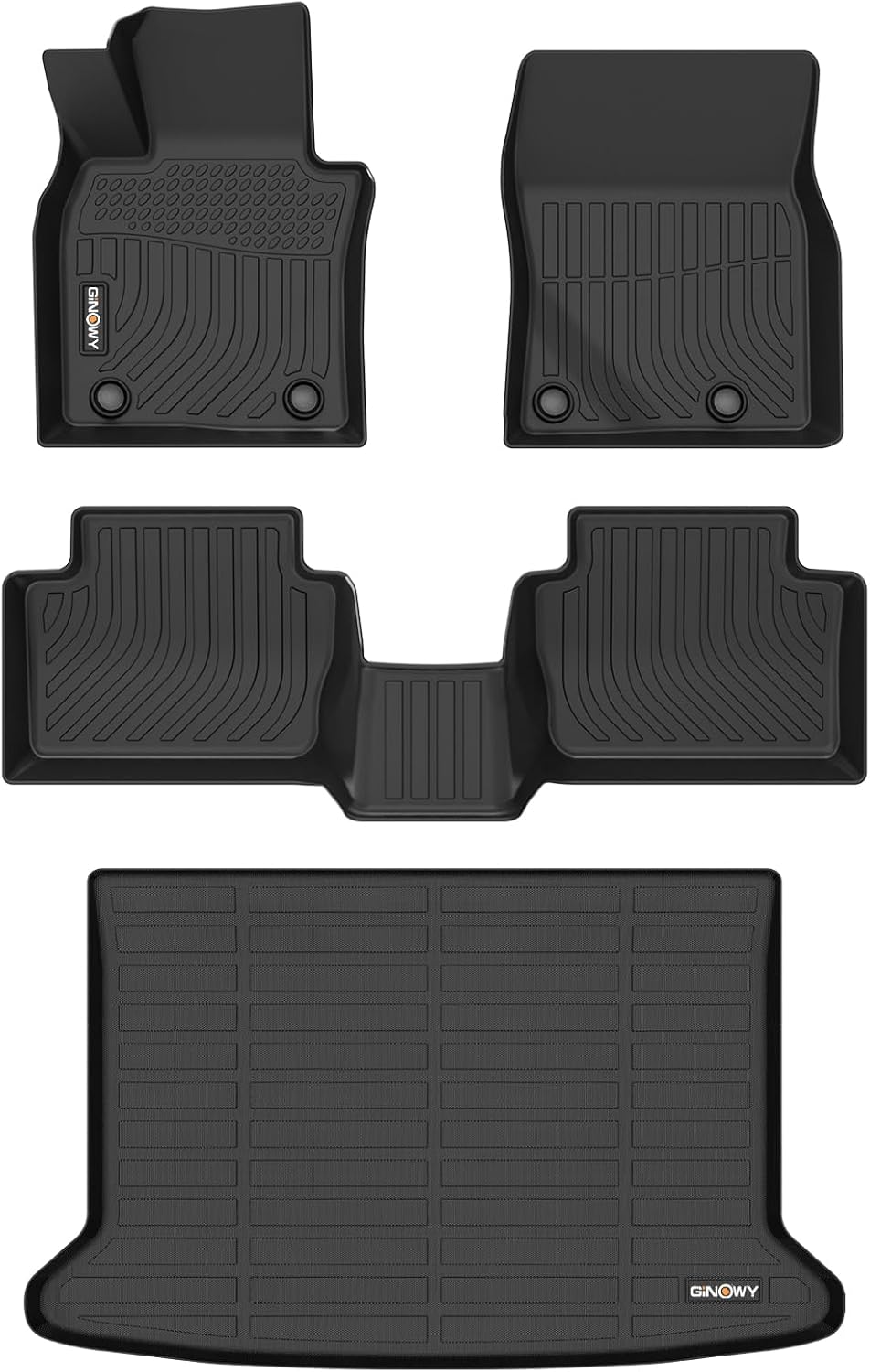 GINOWY-Floor Mats & Cargo Liner Set for 2020-2026 Mazda CX30 (Only AWD), TPE All Weather Mats Floor Liners CX-30 Waterproof Trunk Mat Car Accessories for Mazda CX30 2025 Accessories