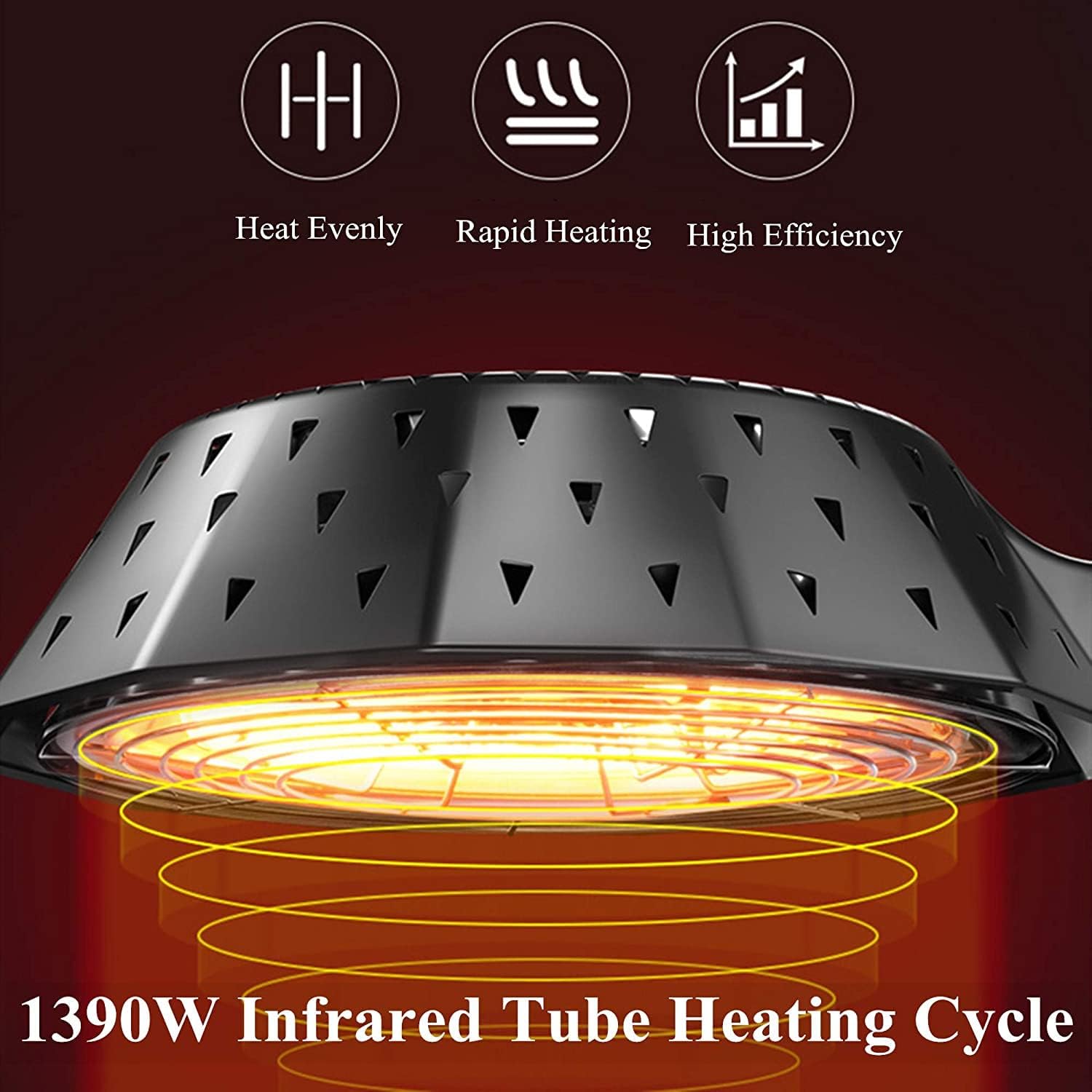 Safety Certification 1390W Electric BBQ Grill Health Barbecue Grill Automatic Rotation Korean Non Stick Pan Plate Infrared Smokeless Grill for BBQ Party Black