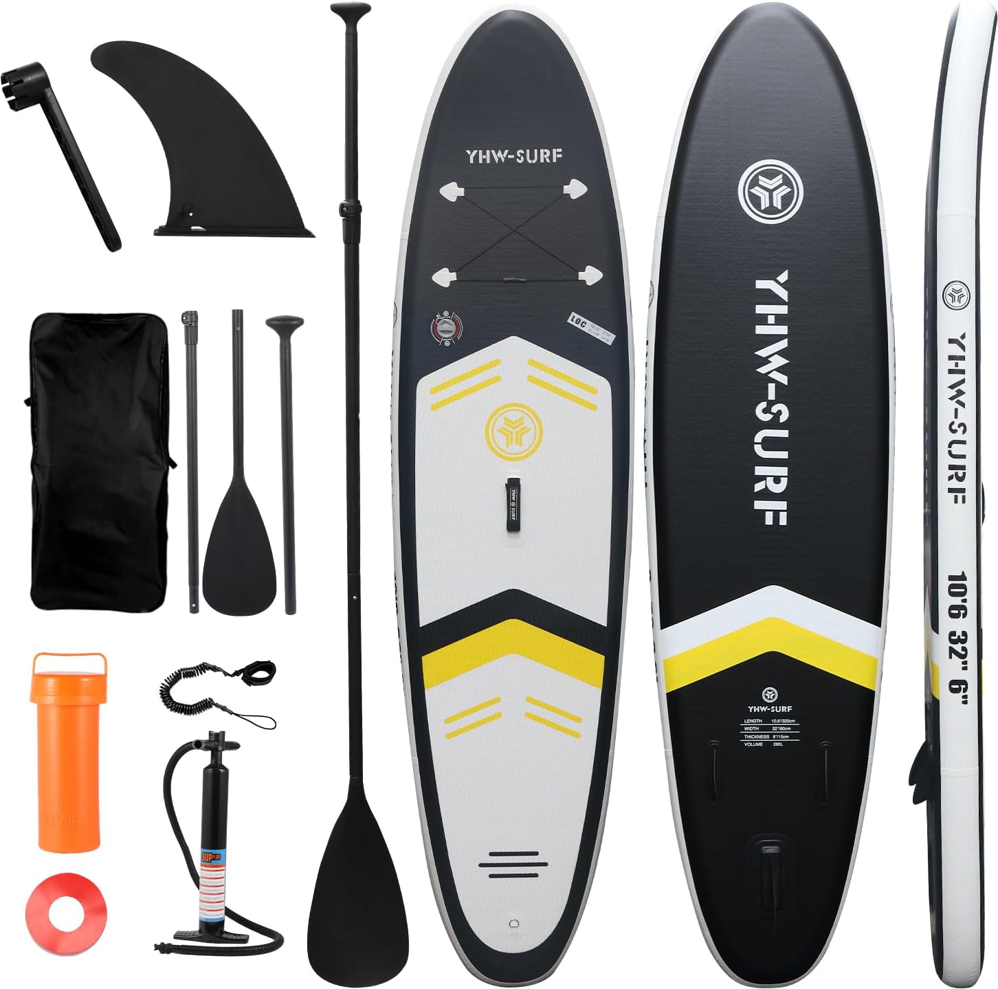 10.6'32'6 Premium Inflatable Stand Up Paddle Boards with Durable SUP Paddle Board Accessories Wide Stable Design Includes Backpack Required Parts Non-Slip Comfort Deck for Youth & Adults