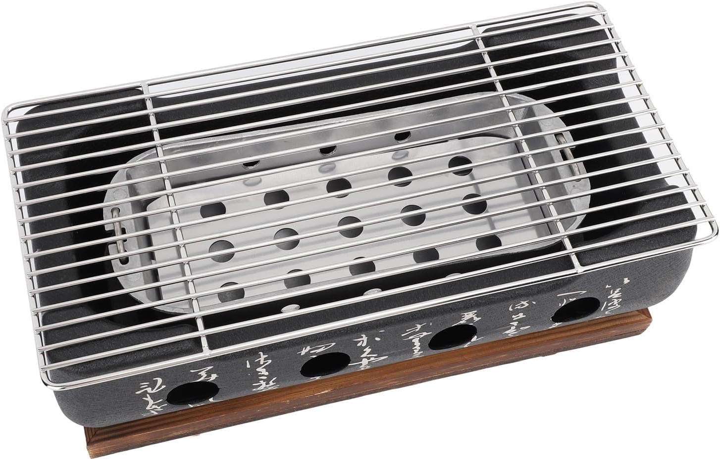 Japanese Style BBQ Grill, Portable Aluminium Alloy Charcoal Stove with Wire Mesh Grill for Outdoor Camping Picnic Barbecue Stove Accessories (XL)