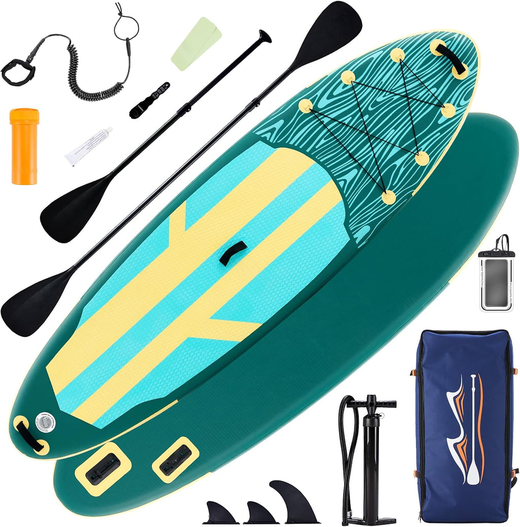 DUMOS Inflatable Stand Up Paddle Board, 10.5'×33'' Paddle Boards with Non-Slip Deck, Durable Advanced Material and Complete SUP Accessories for All Skill Levels