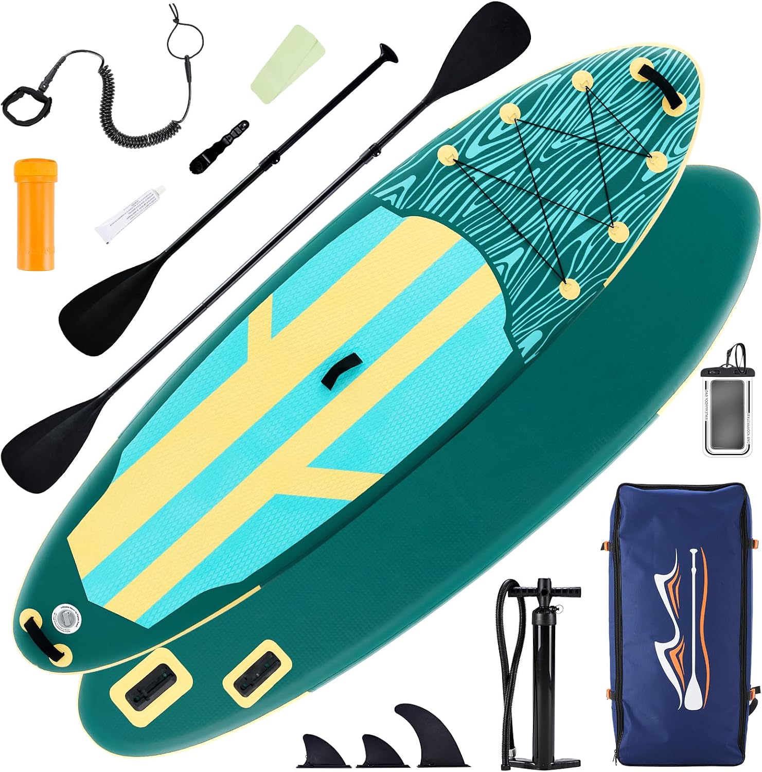 DUMOS Inflatable Stand Up Paddle Board, 10.5'×33'' Paddle Boards with Non-Slip Deck, Durable Advanced Material and Complete SUP Accessories for All Skill Levels