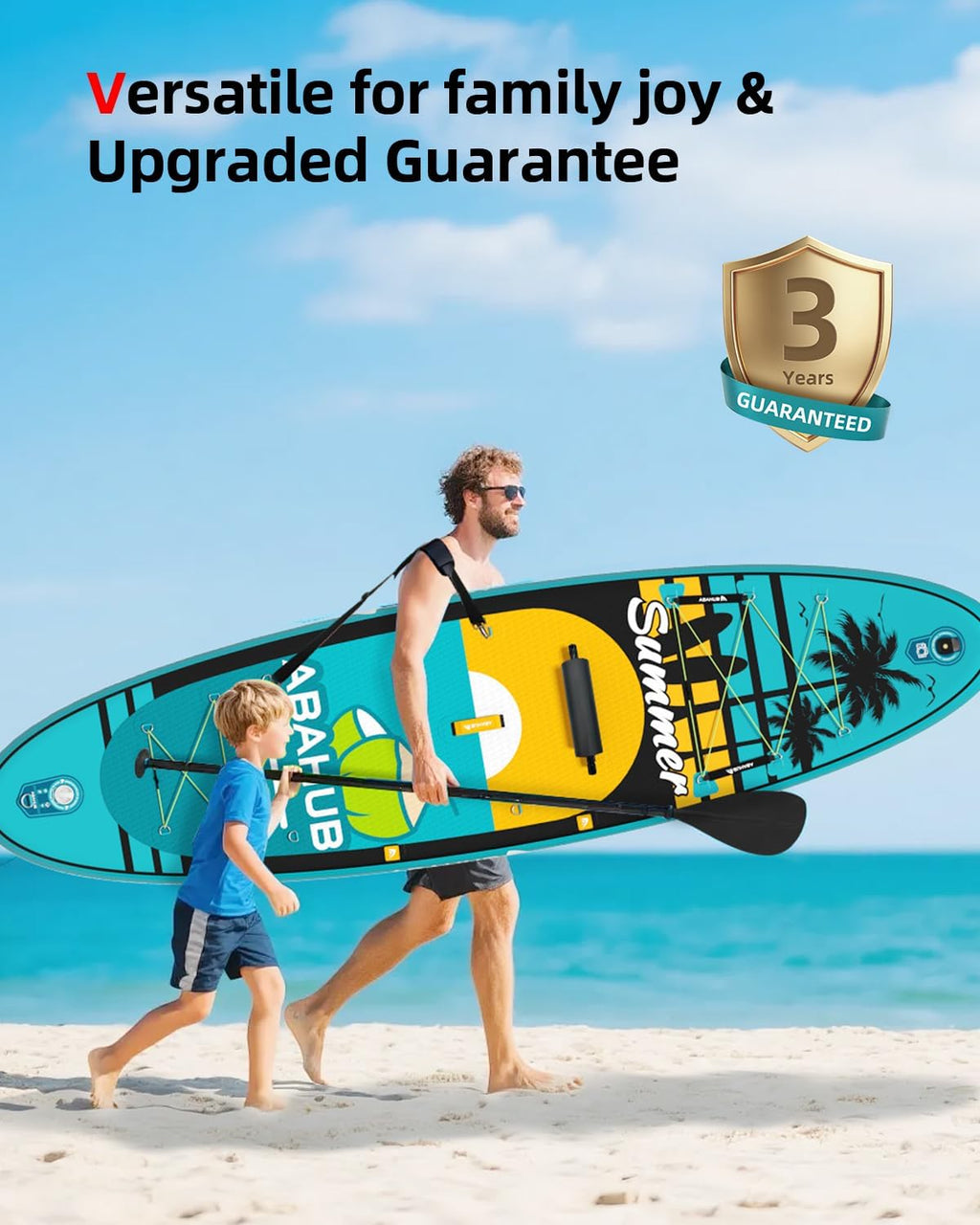 Abahub Inflatable SUP, Wide 10'6' x 31'/34' iSUP, Standup Paddleboard with Adjustable SUP Kayak Paddle, for Yoga, Paddle Board, Kayaking, Surf, Canoe, Fishing