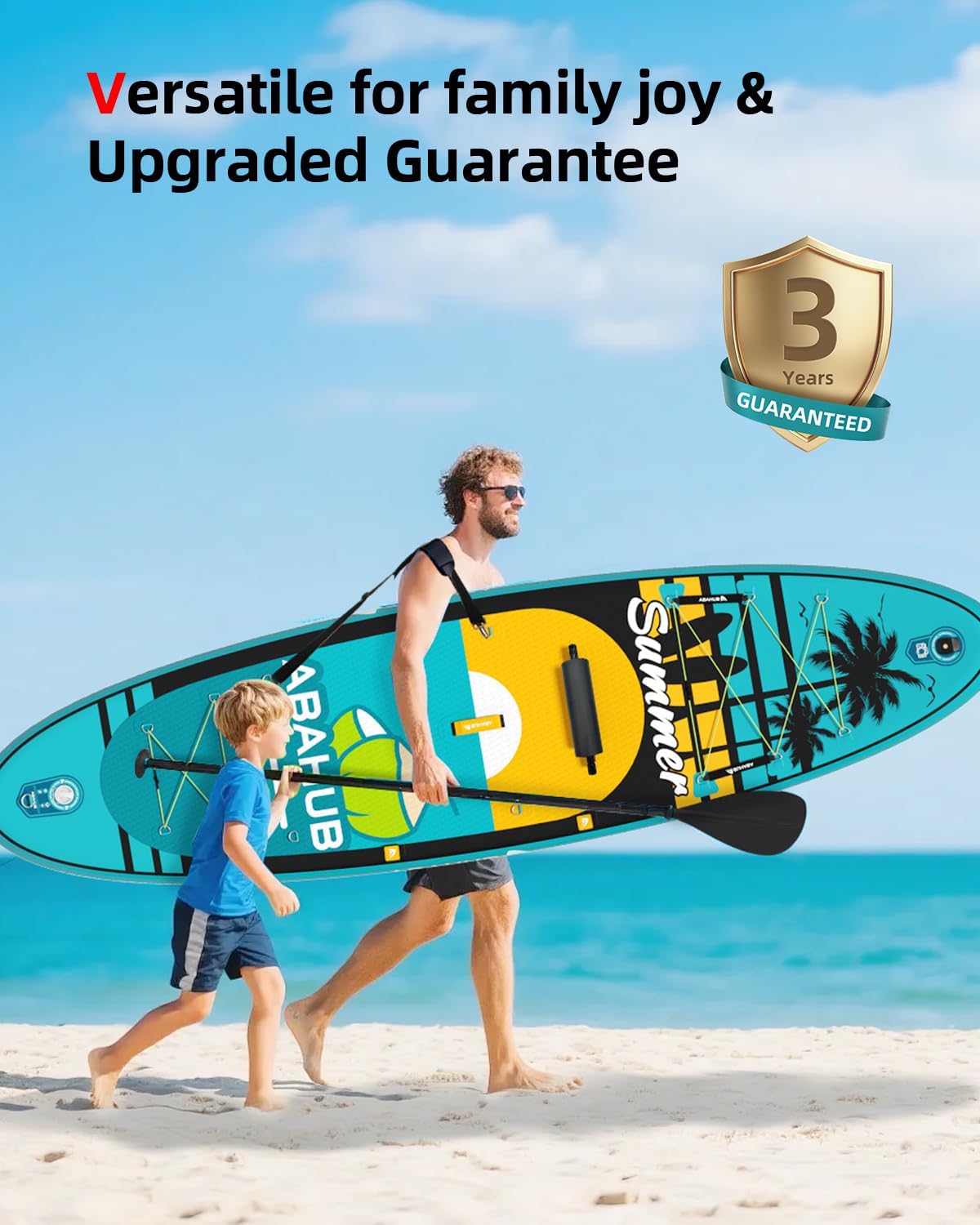 Abahub Inflatable SUP, Wide 10'6' x 31'/34' iSUP, Standup Paddleboard with Adjustable SUP Kayak Paddle, for Yoga, Paddle Board, Kayaking, Surf, Canoe, Fishing