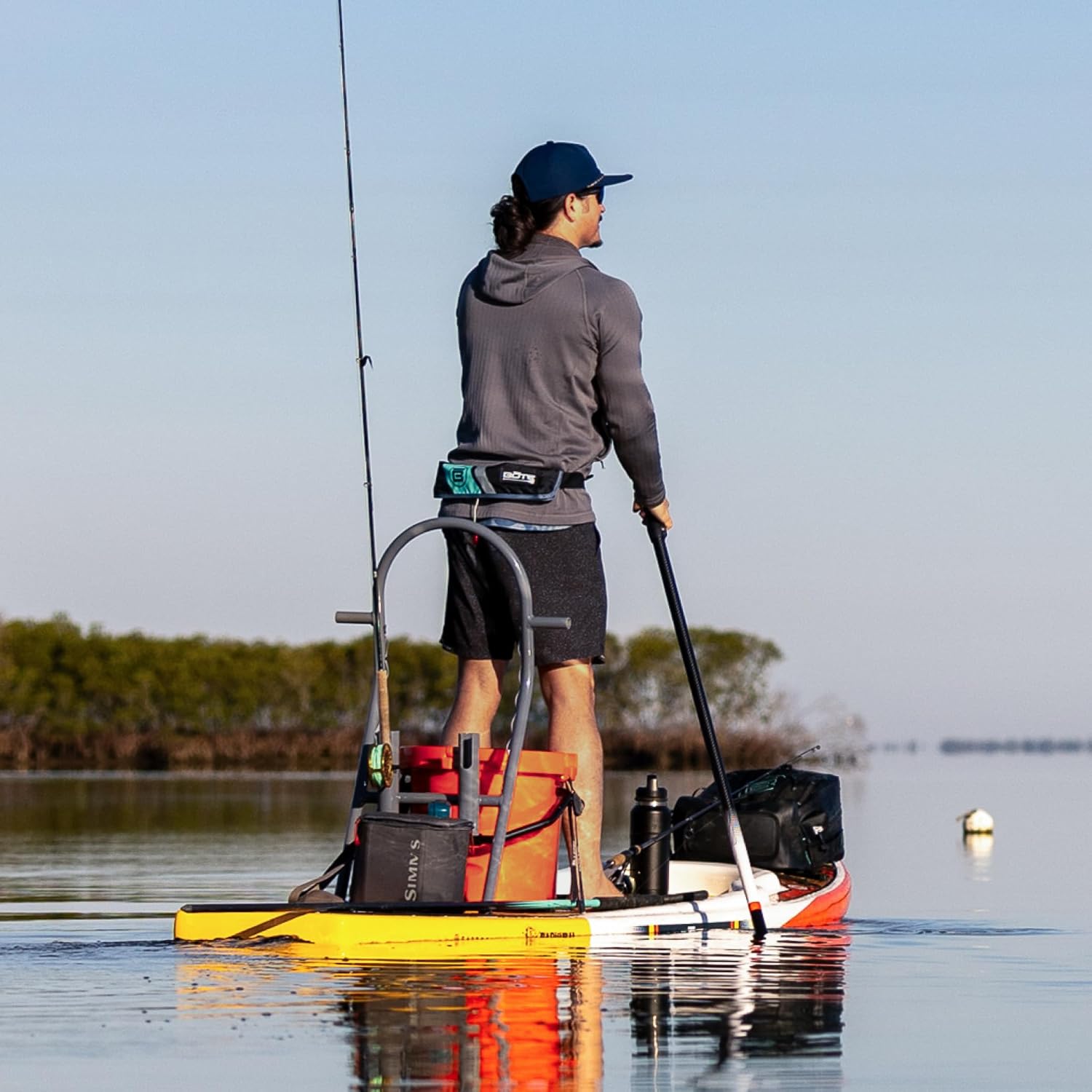 BOTE Fishing Hunting Rod Tackle Rac System Aluminum Rack Holder for Compatible iSUP Kayak Hard SUP Micro Skiff Stand Up Paddle Board Inflatable Accessory Multiple Colors
