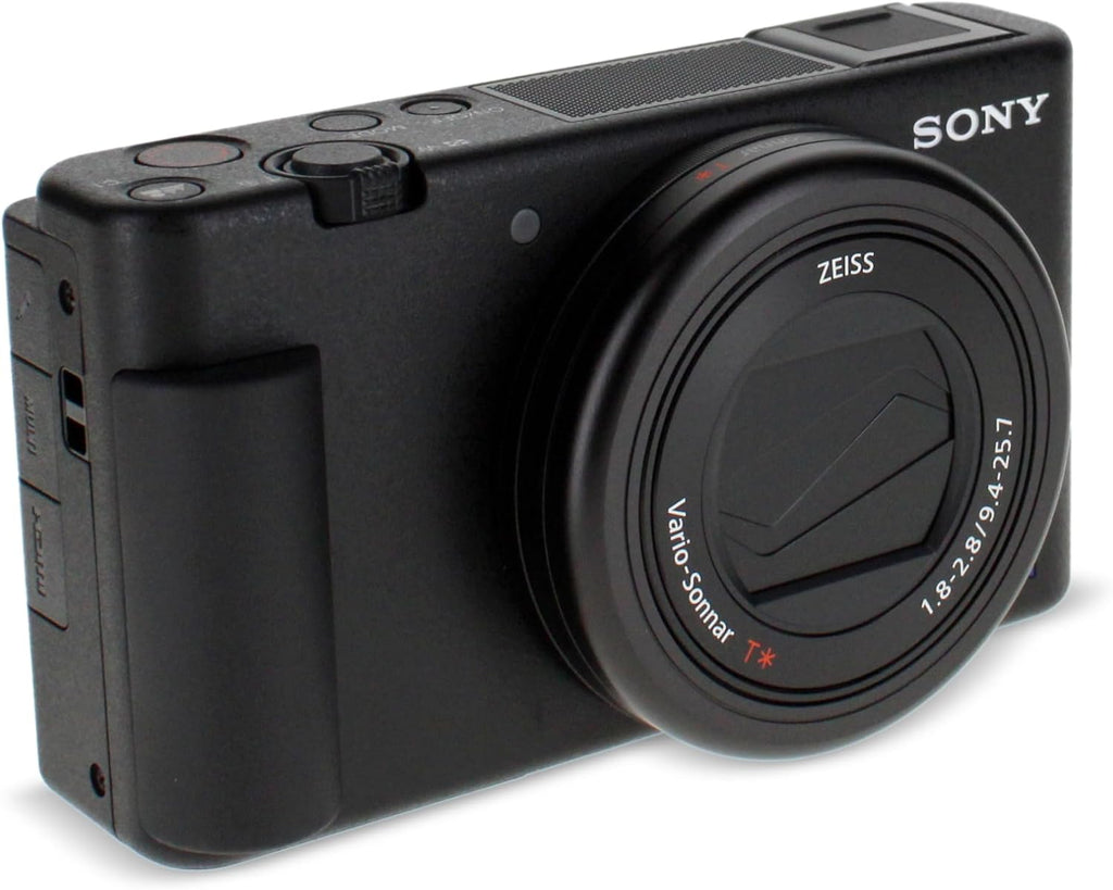 Sony ZV-1 Digital Camera (Black) (DCZV1/B) + 64GB Memory Card + Case + Card Reader + Flex Tripod + Memory Wallet + Cap Keeper + Cleaning Kit (Renewed)