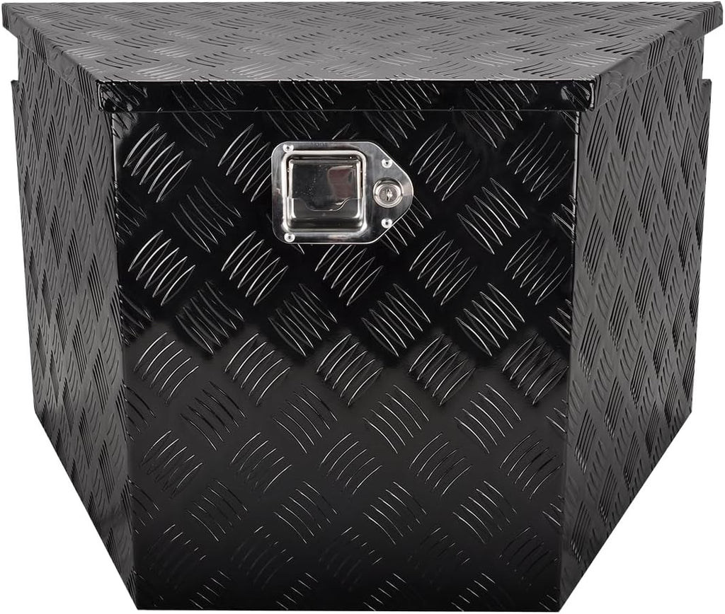 29''Inch Aluminum Trailer Tongue Tool Box Truck Bed Toolbox Truck Trailer Chest Box Underbody Storage Organizer Waterproof Square Storage Organizer w/Lock & Keys Black(‎29' Lx16.5 Wx18 H)