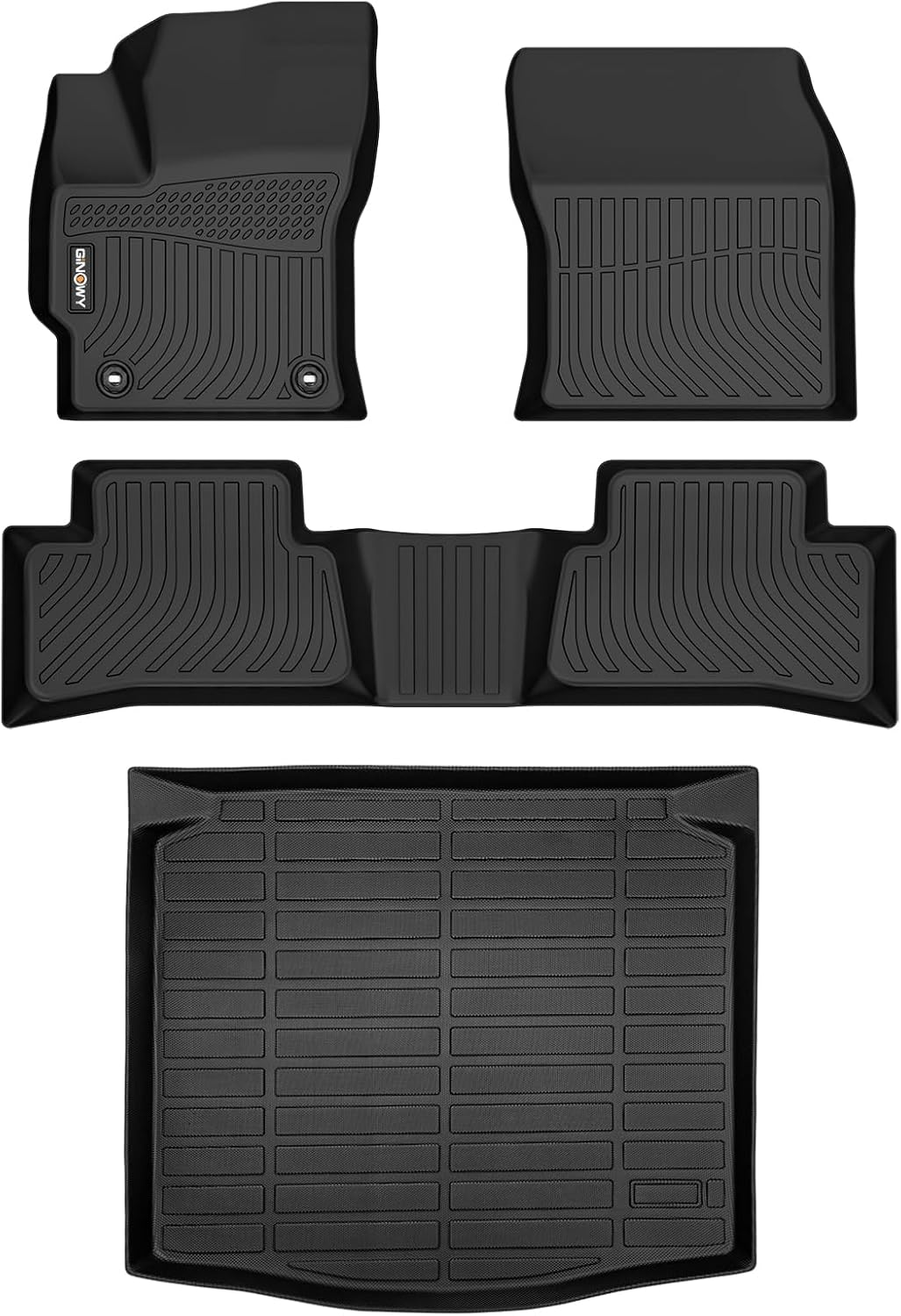 GINOWY-Floor Mats & Cargo Liner for Toyota Corolla Cross 2022-2026 (Both Gas and Hybrid Available), All Weather Car Mats Rubbe Liners for Toyota Corolla Cross Cargo Trunk Mat Accessories