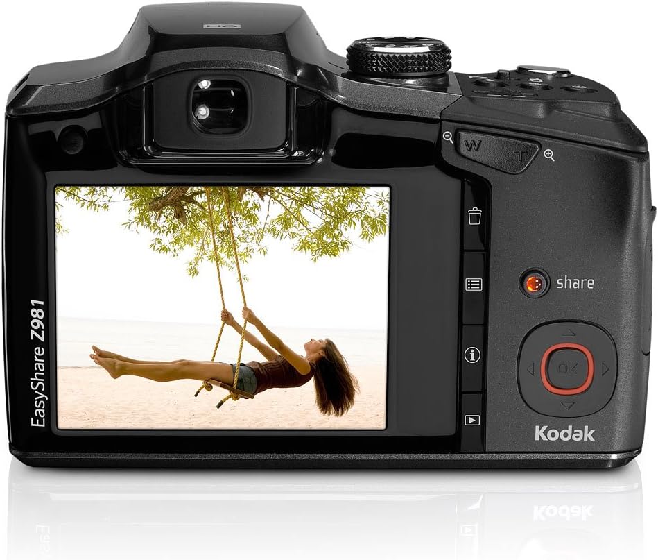 Kodak EasyShare Z981 14MP 26x Optical/5x Digital Zoom HD Camera (Black) - One Touch Sharing!