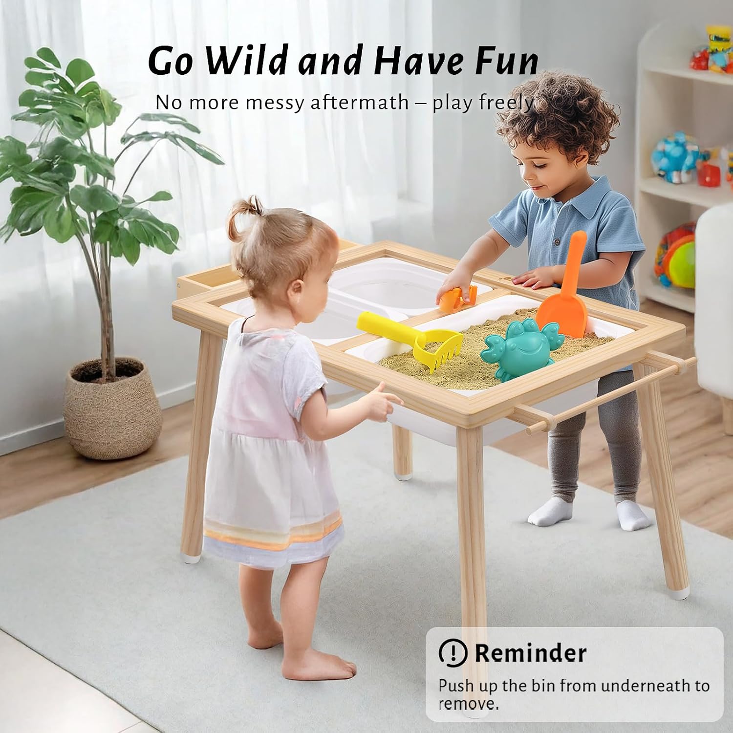 Easyego Sensory Table & Chair Set – Multifunctional Sand & Water Table with Double-Sided Lid, Paper Roll, Storage Box, Transparent & Game Board, and Foldable Bins for Kids' Indoor & Outdoor Play