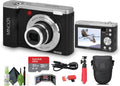 Minolta MNB5Z 56MP Dual Lens Point & Shoot Digital Camera with 5X Optical Zoom & 5K Ultra HD Video Bundle with 32GB Memory Card + Vlogger Tripod + Bag + Cleaning Kit + More Accessories (Black)
