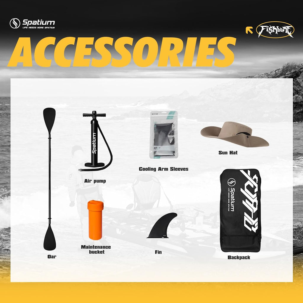 Fishing Paddle Board Triple Chamber Inflatable Stand Up Paddle Board 11'*48'*6',Fishing Kayak withPremium Accessories,Capacity 660 LBS