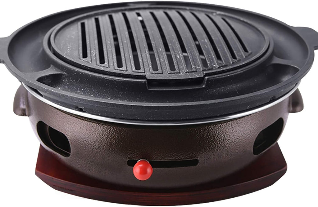 BBQ Barbeque Barbecue Grill, BBQ, Large Cast Iron Barbecue Meat Stove, Korean Household Charcoal Grill, Maifan Stone Baking Pan, Indoor Outdoor (Color : A)