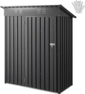 VEVOR 5 x 3 FT Metal Garden Shed, Storage Building with Lockable Door & 2 Louver Vents, Sloped Roof Metal Outdoor Storage Shed, Tool Sheds Outdoor Storage for Backyard, Garden, Patio, Bike, Gray