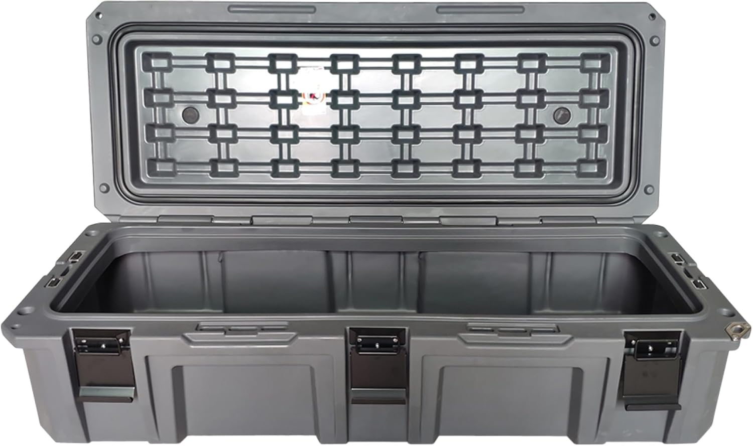 Overland Vehicle Systems 40100021 Dark Gray 117 QT Dry Box Storage with Drain and Bottle Opener | Waterproof Seal | Heavy-Duty Latches and Nylon Handles | Keeps Gear Safe, Dry and Organized