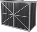 Outdoor Storage Shed with Metal and Wood Frame, Resin Garden Sheds with Removable Shelves and Floor, Weatherproof Plastic Roof Outdoor Trash Can Shed, Horizontal Storage Cabinet for Patio(Black)