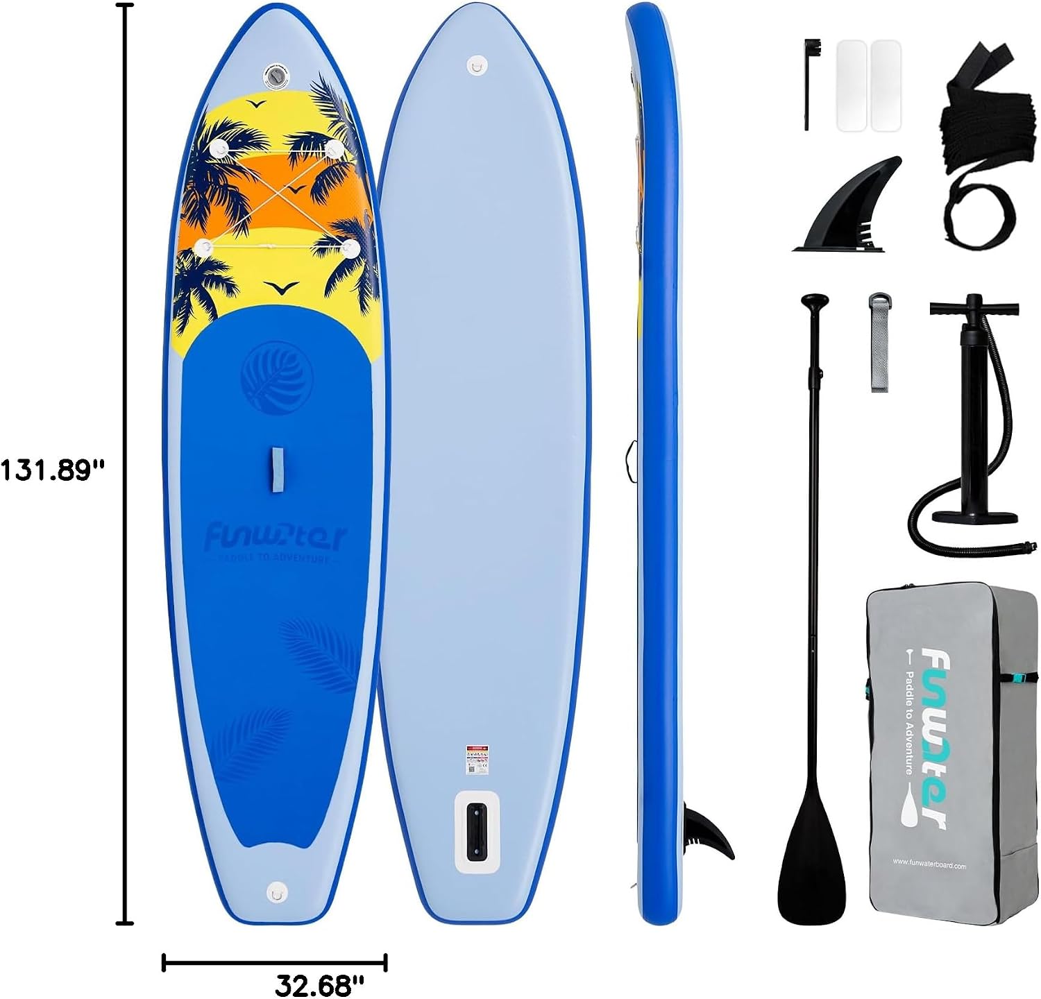 FunWater Stand Up Paddle Board Ultra-Light Inflatable Paddleboard with SUP Accessories for Adults & Youth of All Skill Levels