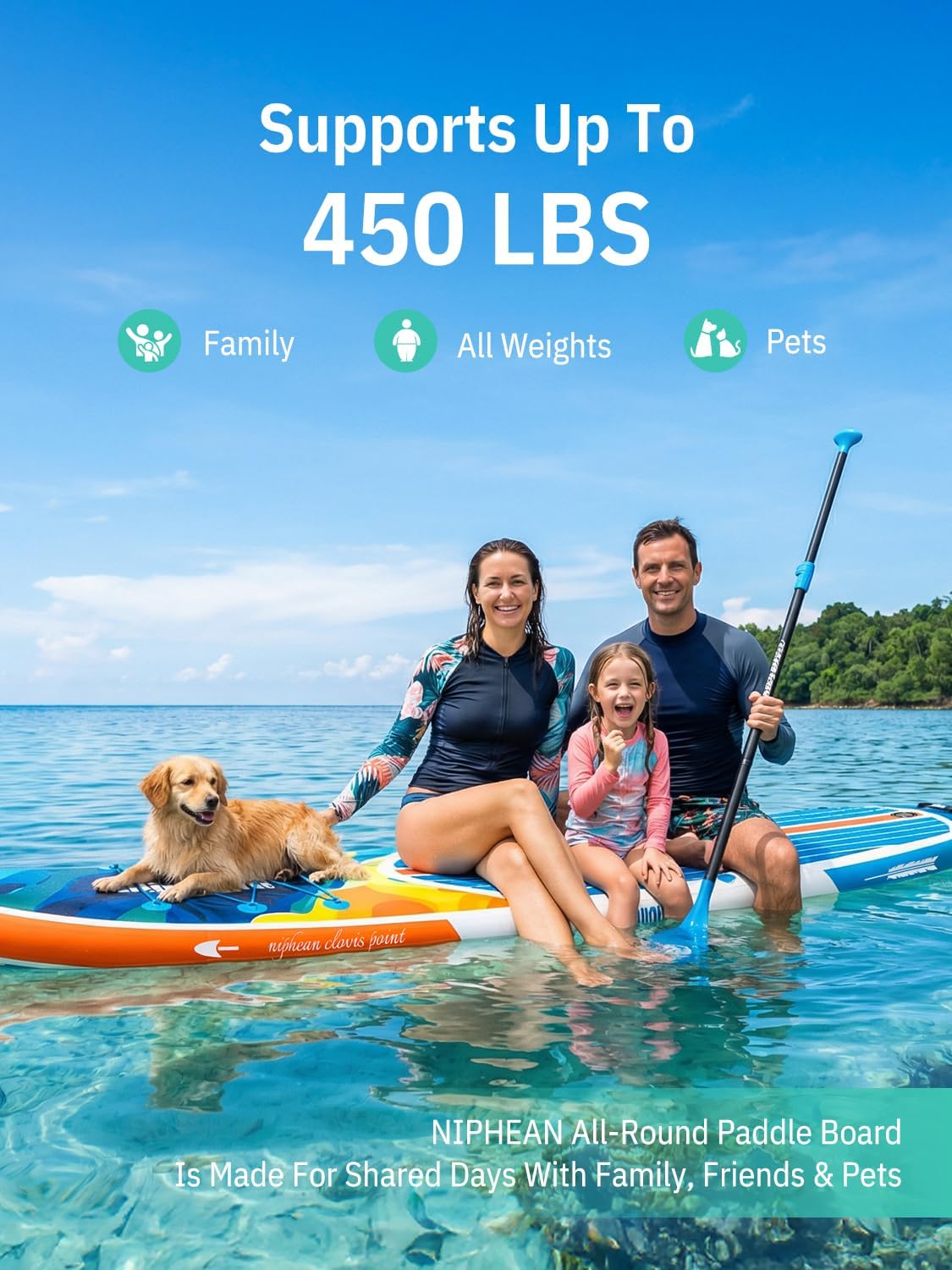 Niphean Inflatable Stand Up Paddle Board with SUP Accessories, Anti-Slip EVA Deck, 10'6'' Inflatable Paddle Boards for Adults & Youth of All Skill Levels