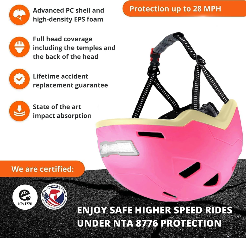 XNITO Kid Bike Helmets for Boys and Girls | Fit Head 51-54cm Circumference | CPSC & NTA-8776 Dual Certified | Multi-Sport Helmets with LED Lights, Magnetic Buckle, Detachable Visor