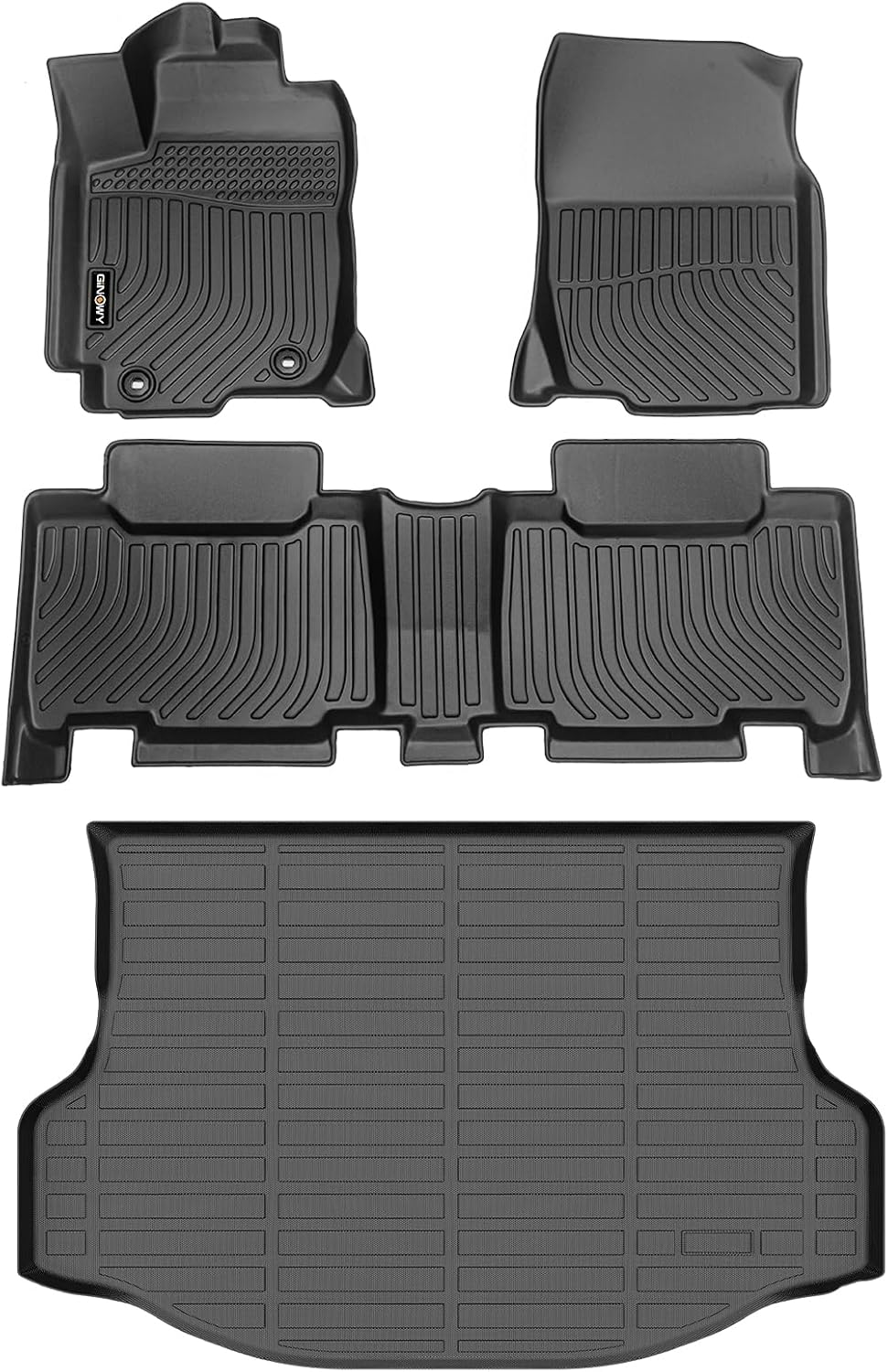 GINOWY-Floor Mats & Cargo Liner for Toyota RAV4 2013-2018(Not for Hybrid or Prime) 丨TPE All Weather Car Mats RAV4 | Custom Fit Rubber Floor Liners Car Accessories Cargo Mat RAV4 Trunk Mat