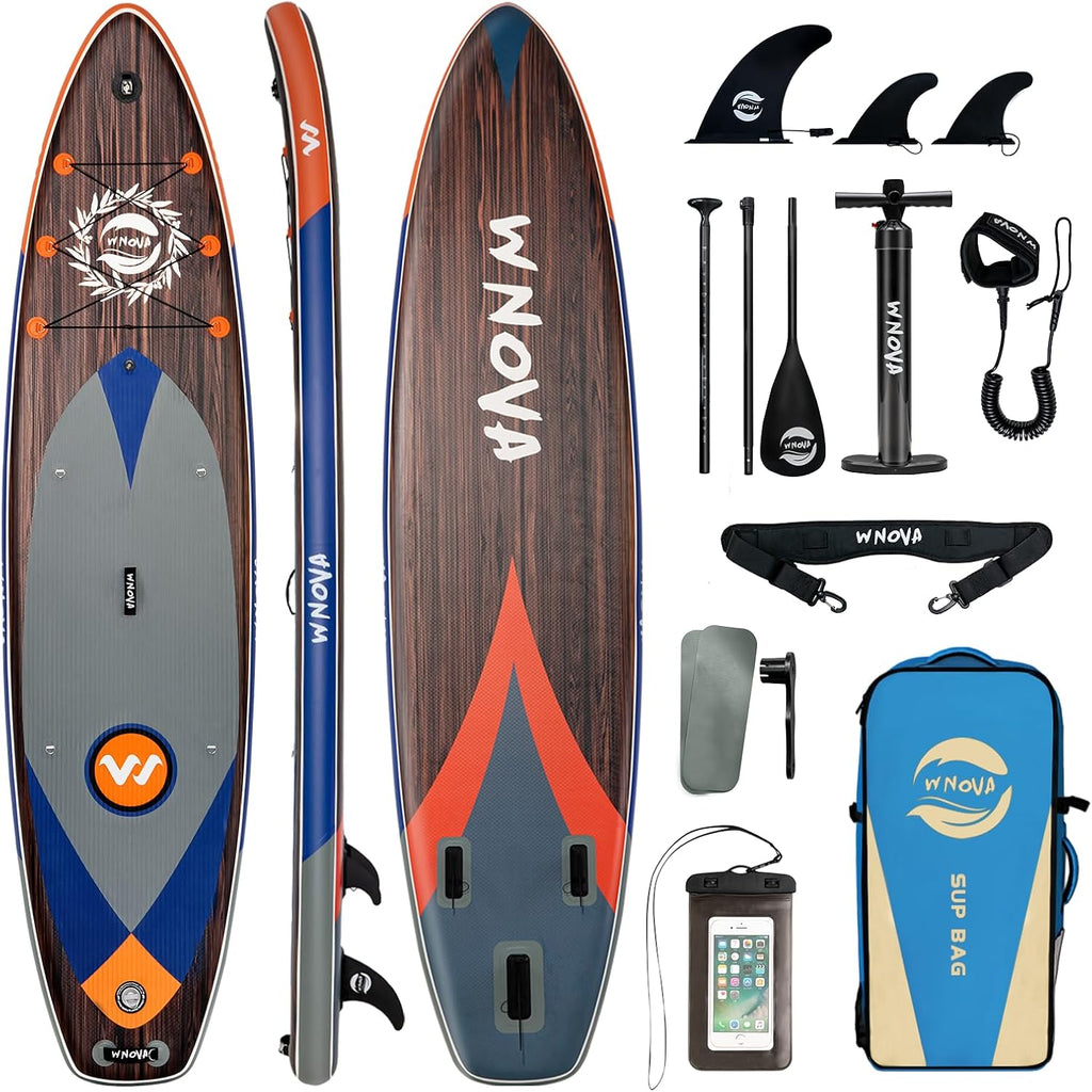 11'6' × 34' Extra Wide Inflatable Stand Up Paddle Board, Stable SUP with Premium SUP Accessories and Non-Slip Comfort Deck for Adults & Youth of All Skill Levels