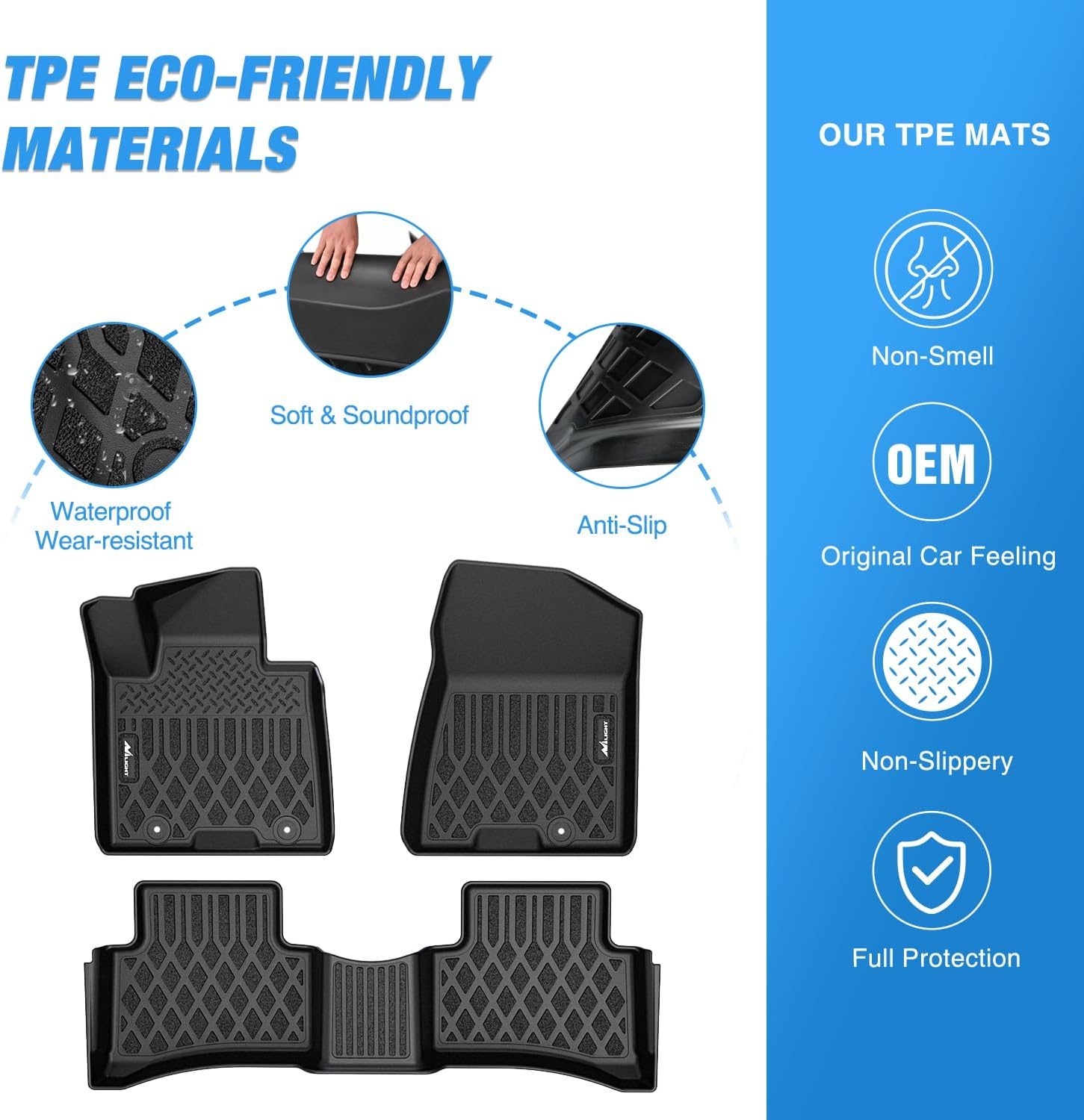 Nilight TPE Floor Mats for Hyundai Tucson 2016 2017 2018 2019 2020 2021 All Weather Custom Fit Heavy Duty Floor Liners