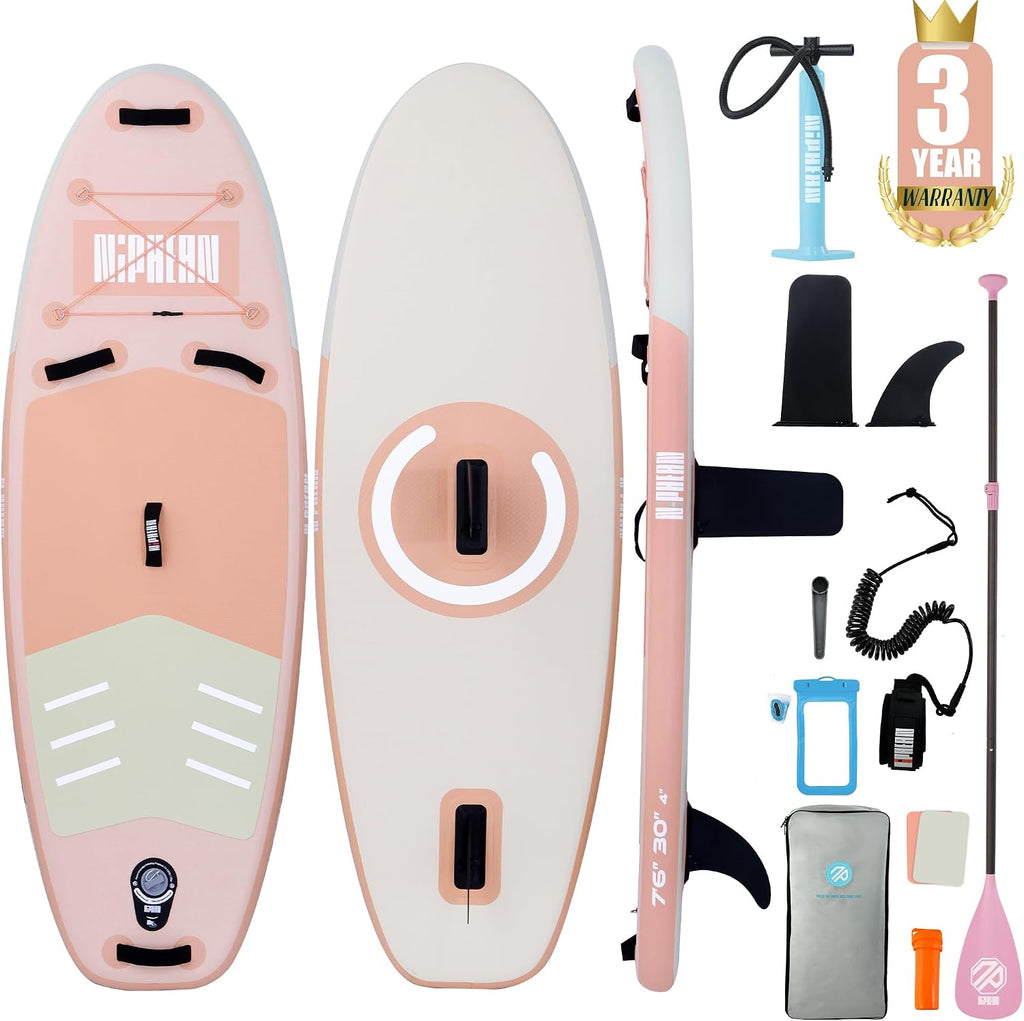 Niphean Inflatable Stand Up Paddle Board with SUP Accessories, Anti-Slip EVA Deck, 10'6'' Inflatable Paddle Boards for Adults & Youth of All Skill Levels