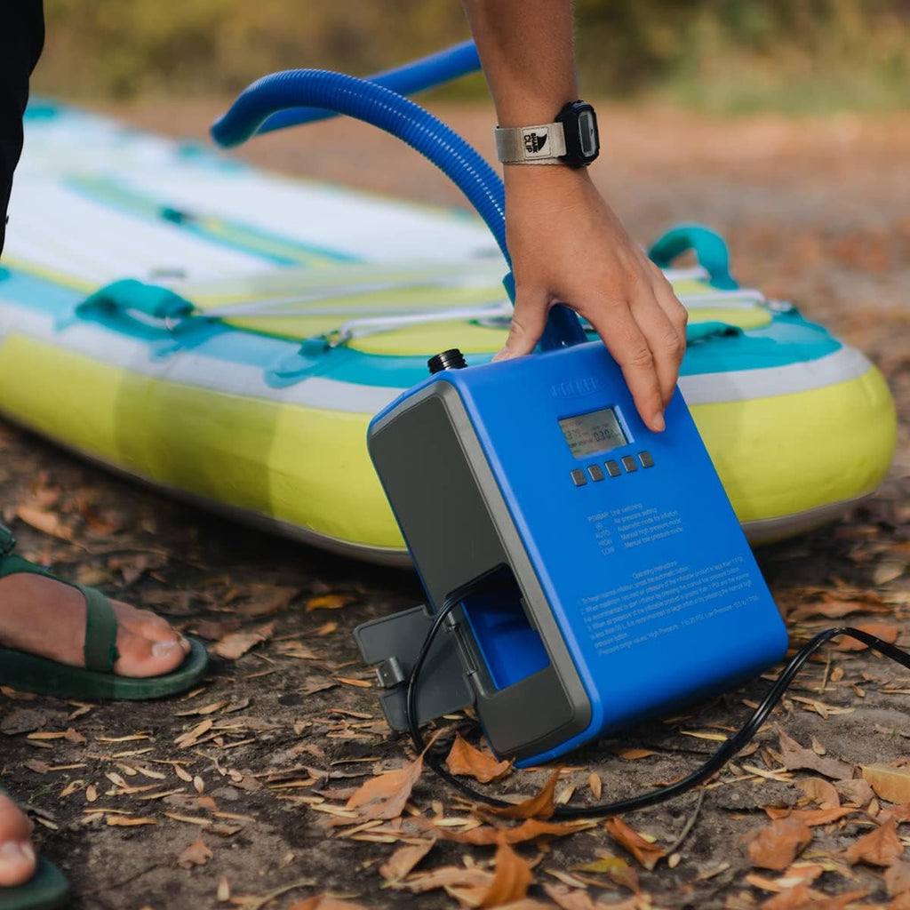 iROCKER Electric SUP Pump Inflator – Digital PSI Control, Auto Shut-Off, Compatible with All iLAND, iROCKER, & Halkey-Roberts Valves.