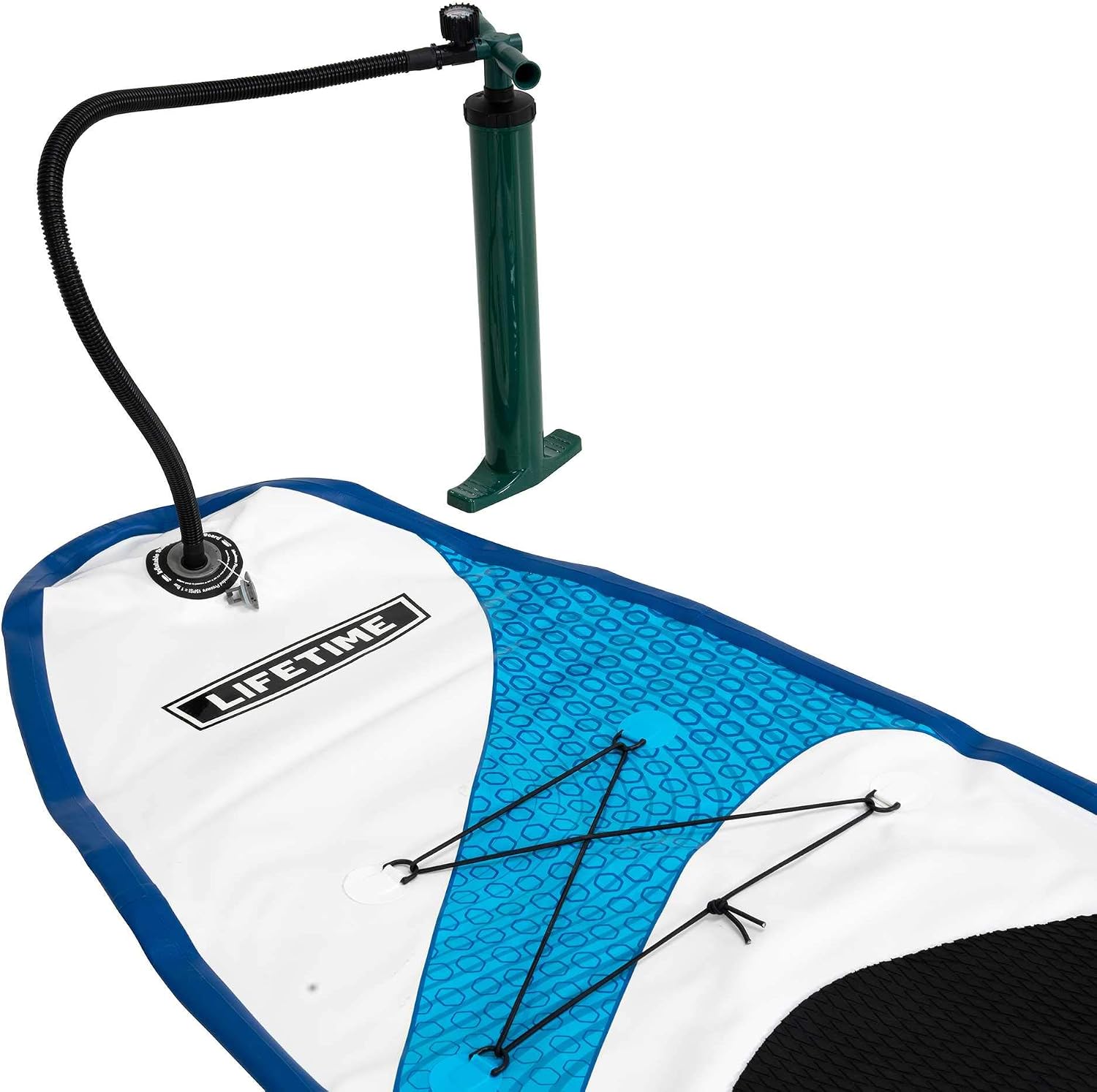 Lifetime Vista Inflatable Stand Up Paddle Board, 11' Long x 32' Wide x 6' Thick, Durable and Lightweight SUP, Stable Wide Stance Deck, Includes Backpack, Paddle, Pump, Removable Fin and Repair Kit