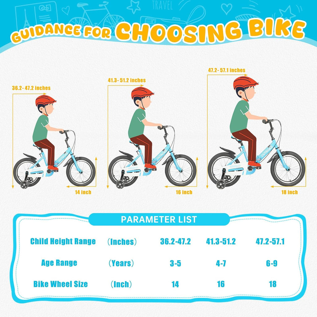 Betterland Folding Kids Bike,14/16/18 Inch Children Bicycle with Training Wheels and Dual Handbrakes Toddler Sport Bicycle for 3-9 Years Old Boys and Girls