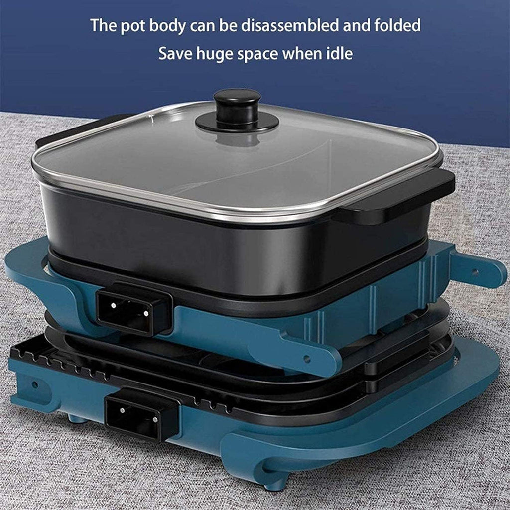 Electric BBQ Grill Indoor Electric Hot Pot Household Hot Pot Barbecue Integrated Pot Detachable Separate Hot Pot Roasting Pan Indoor Smokeless Healthy