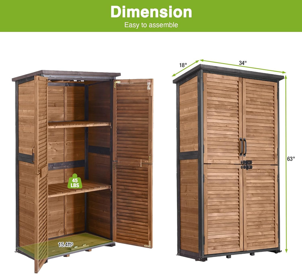 Outdoor Storage Shed with Floor - Strong Metal Frame, Adjustable Shelves, Ventilated Blinds - Ideal for Garden Tools & Outdoor Storage Cabinets Waterproof - Best in Sheds