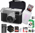 FUJIFILM X Half Premium Compact Digital Camera (Silver) Bundle with Fuji INSTAX MINI Link 3 Smartphone Printer (Clay White) + Instax Mini Film + Extra Battery + Charger + 64GB Memory Card + More