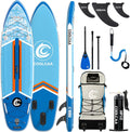 COOLCAA Dolphin Inflatable Paddle Board, Extra Wide & Stable SUP for Family and Beginners, Versatile for Water Activities, with Complete Accessories & Backpack