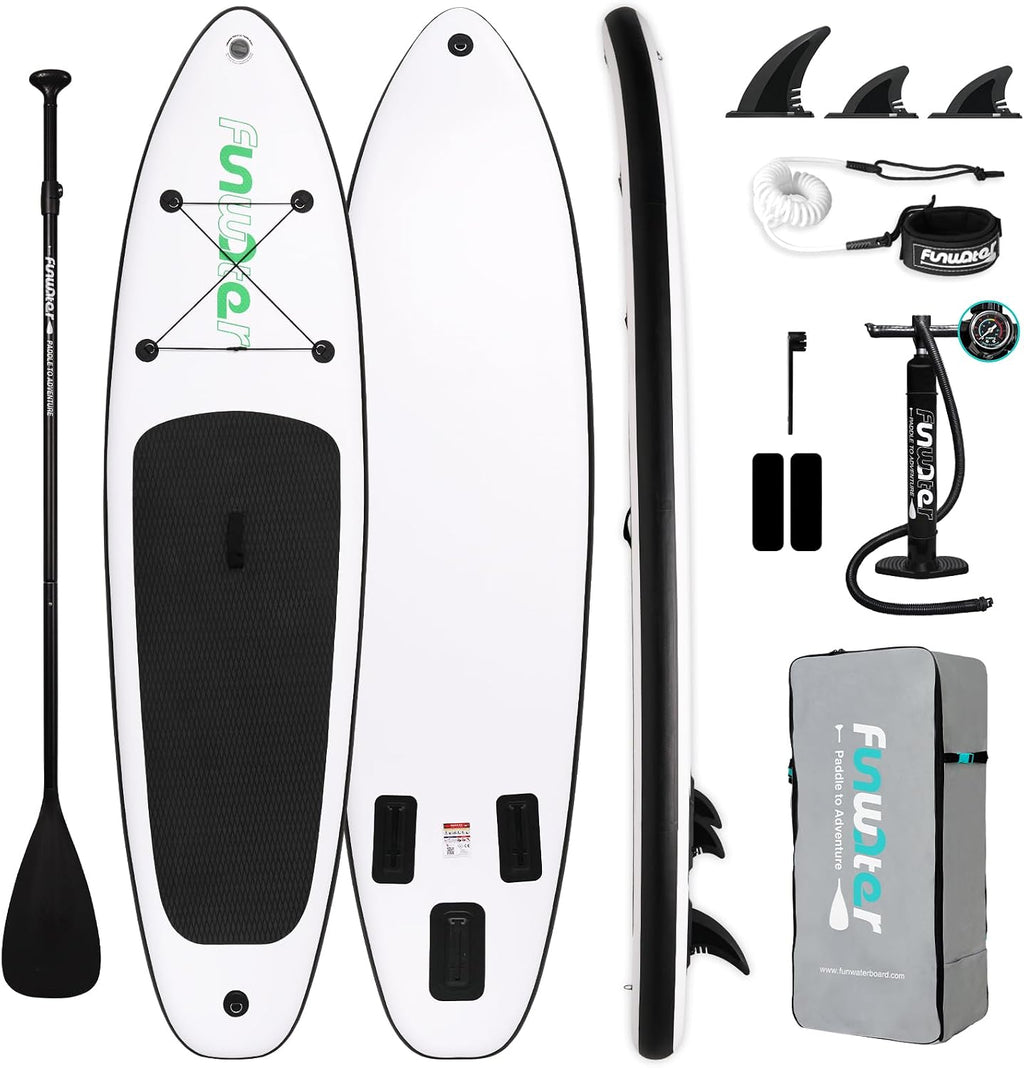 FunWater Inflatable Ultra-Light Stand Up Paddle Board for All Skill Levels with Premium SUP Paddleboard Accessories,Non-Slip Comfort Deck for Youth & Adults