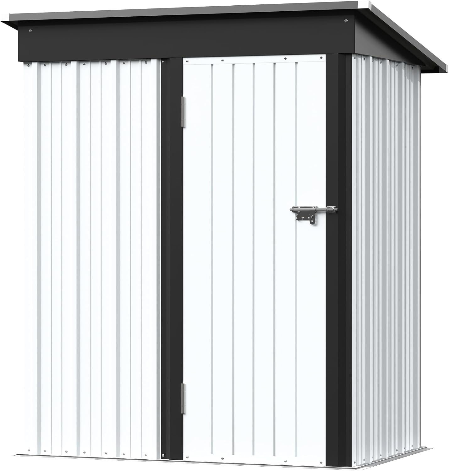 Greesum 5x3FT Outdoor Storage Shed, Utility Tool Shed Metal Storage Garden Shed with Door & Lock for Patio Storage, White