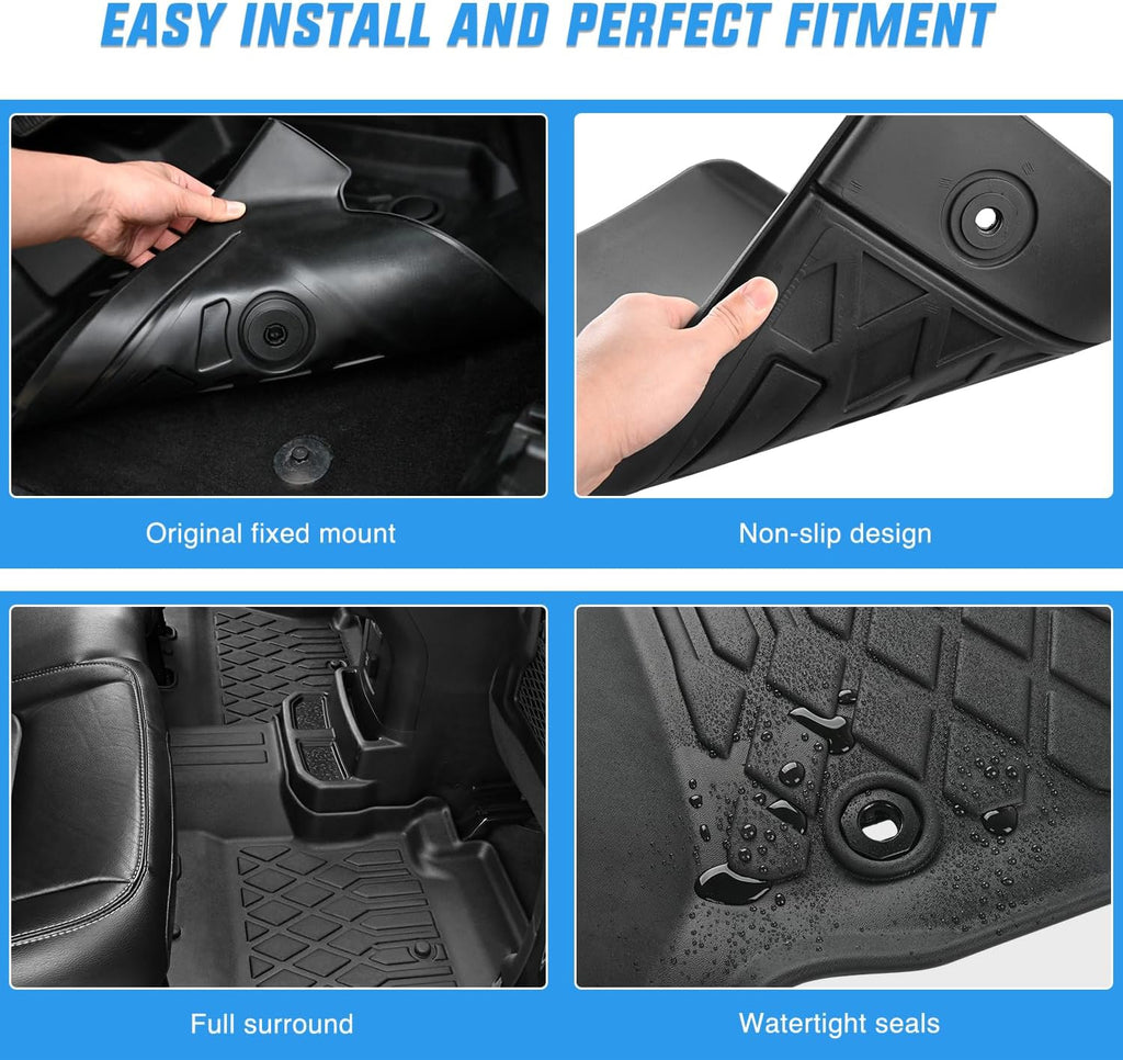 Nilight Floor Mats for Rivian R1S 2022 2023 2024 2025 (7 Seats Only) All Weather Custom Fit Heavy Duty Floor Liners
